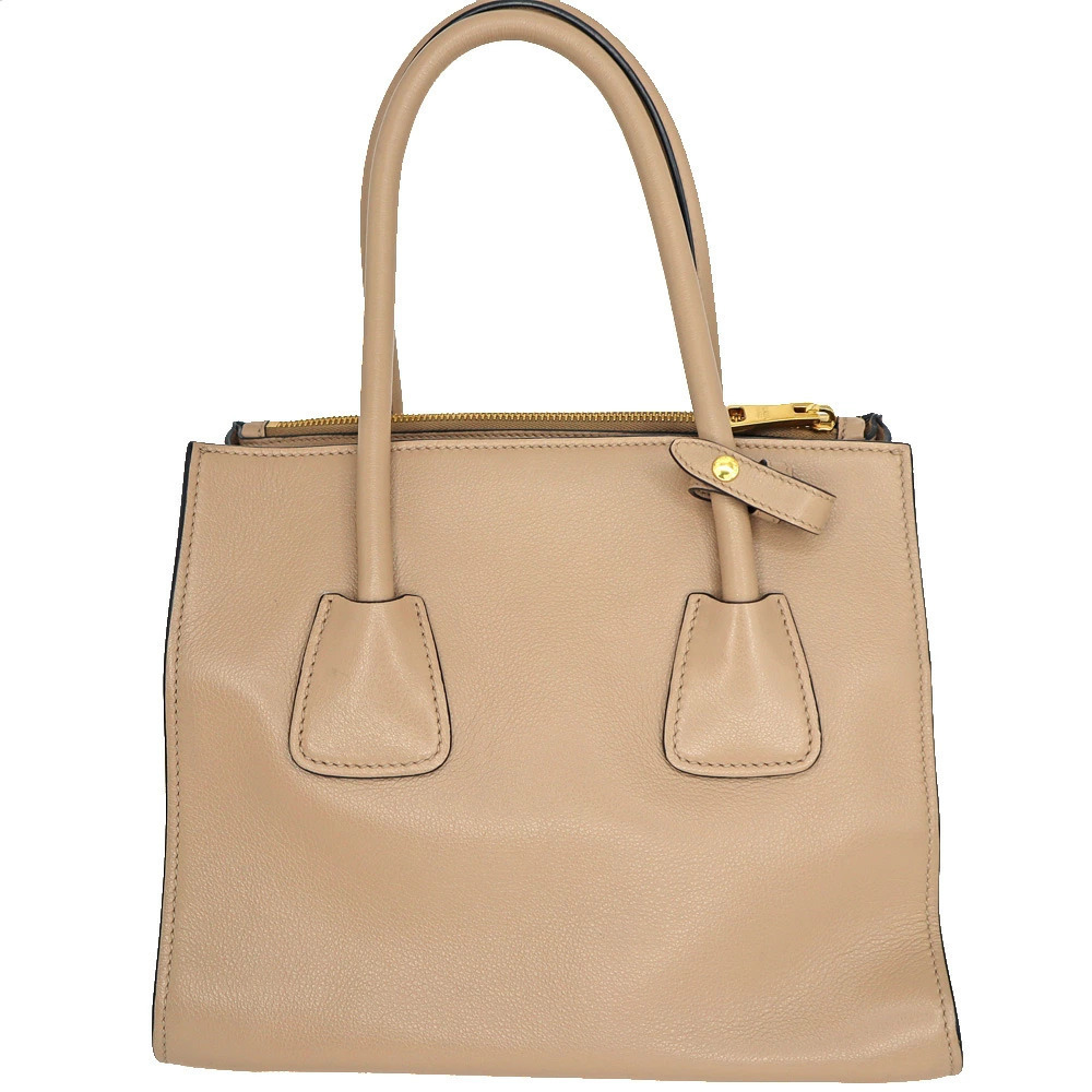 Prada light Double bag beige tote leather